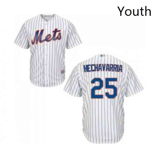 Youth New York Mets 25 Adeiny Hechavarria Authentic White Home Cool Base Baseball Jersey
